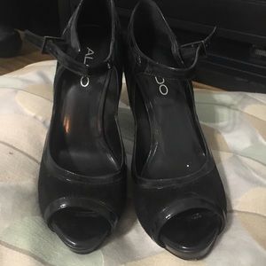 Aldo black suede Mary Janes